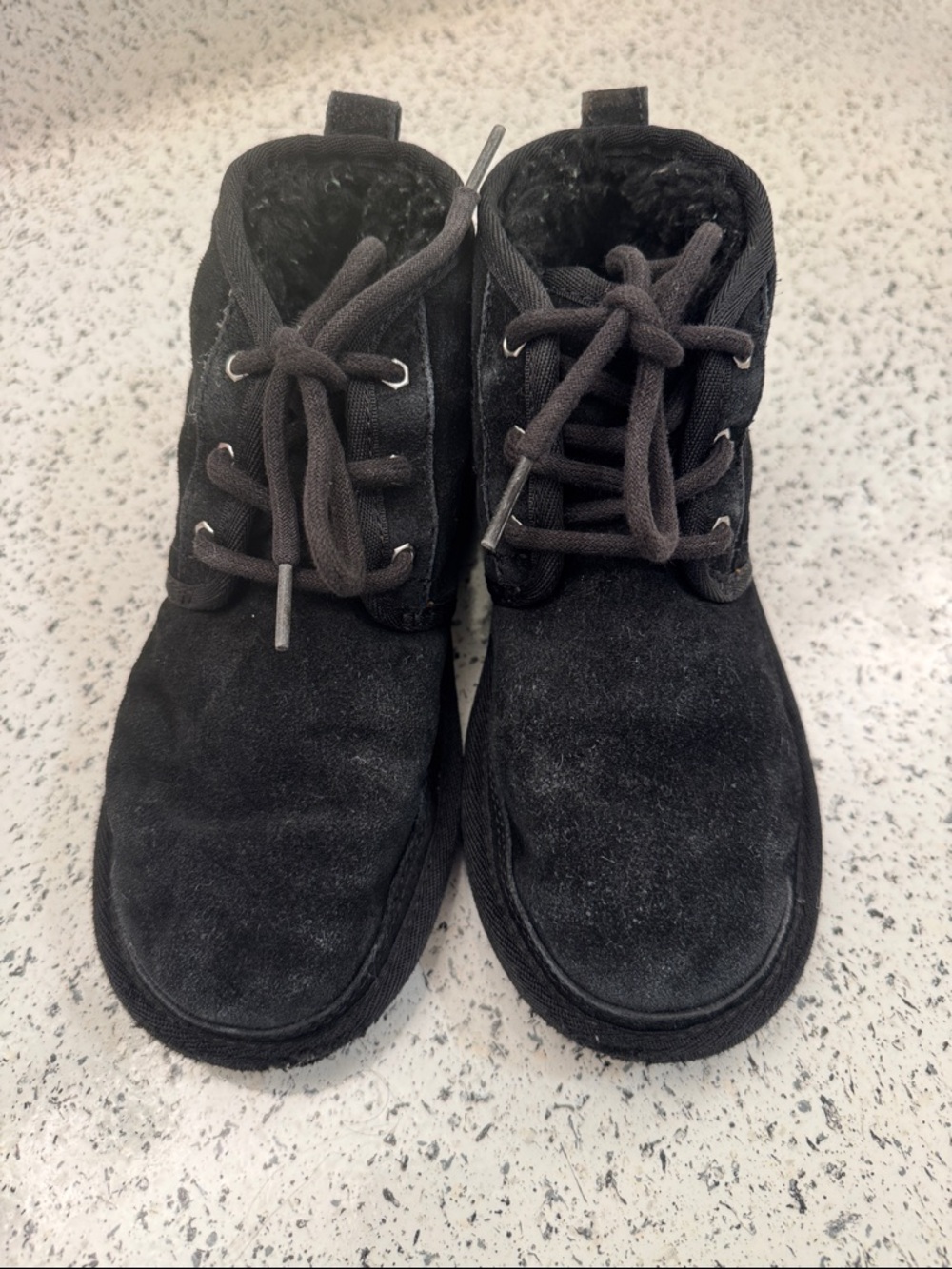 UGG Black Shearling-Lined Lace-Up Ankle Boot